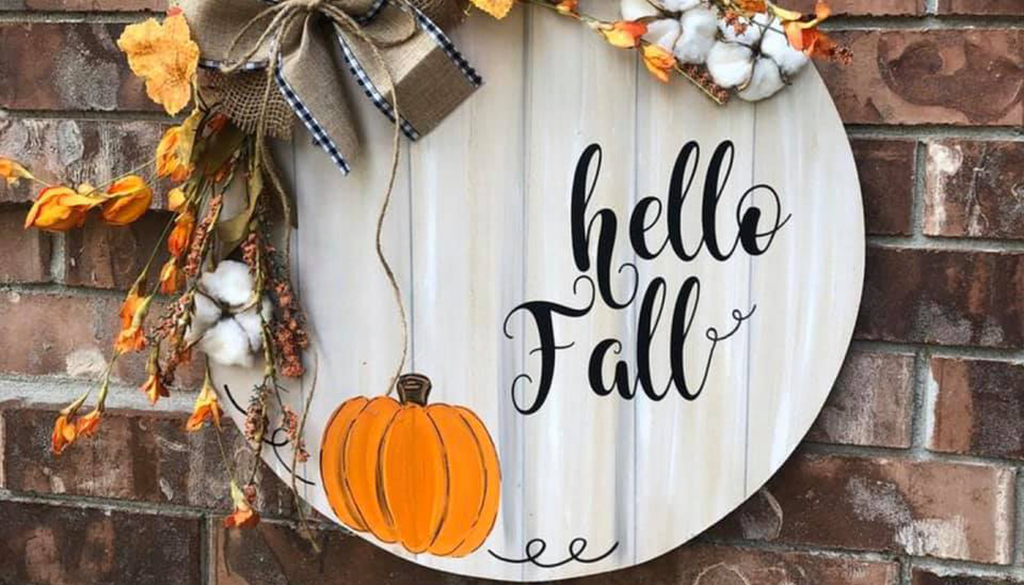 DIY Hello Fall doorhanger