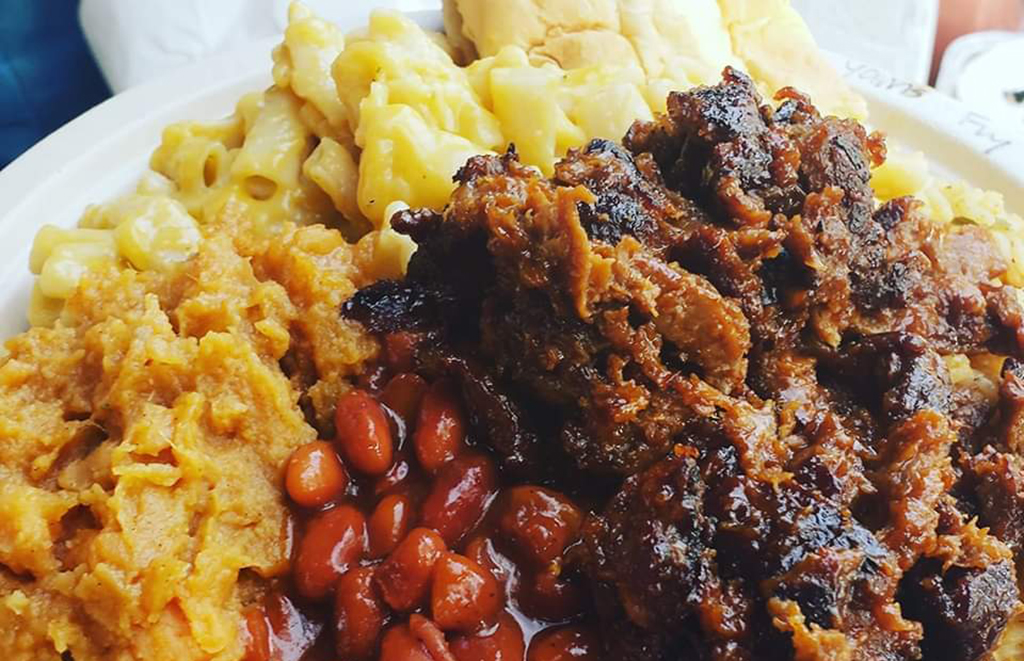 Plate full of vegan soul food