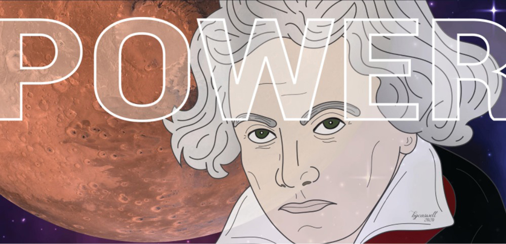 illustration of beethoven. power
