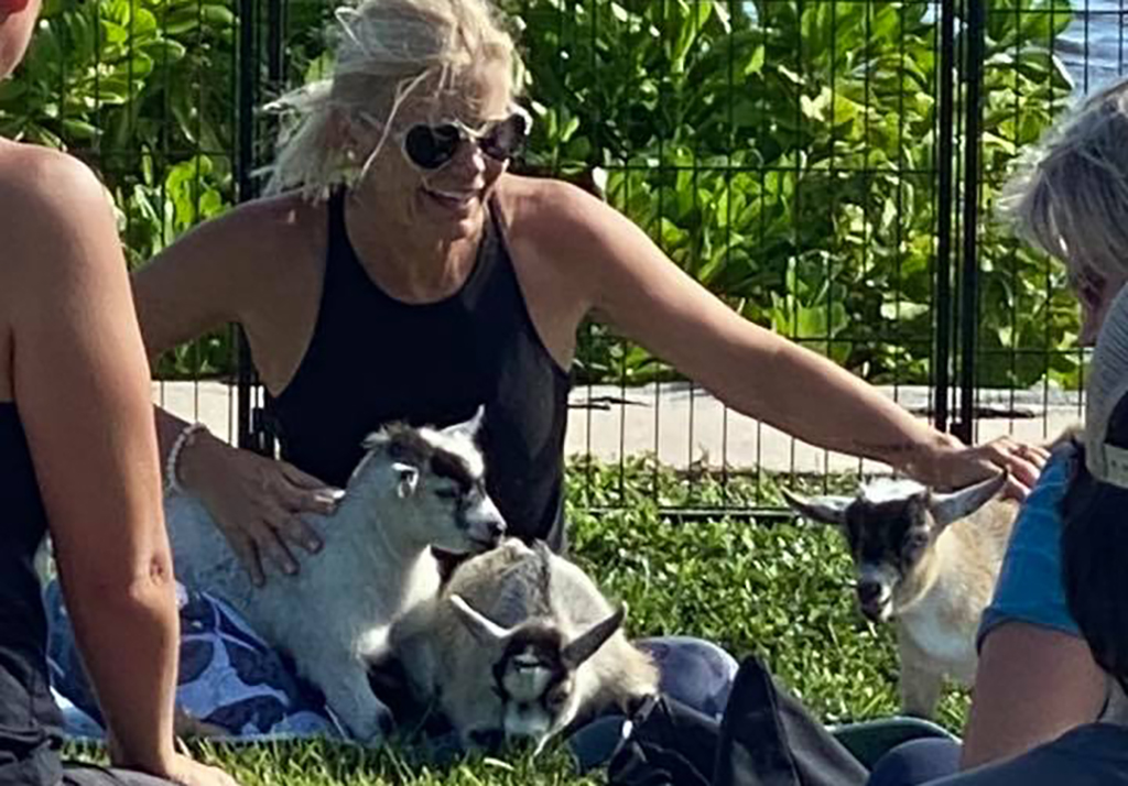 yoga with little goats