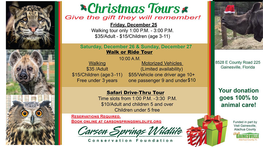 christmas tours at carson springs wildlife