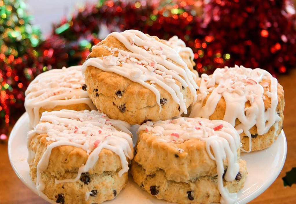 iced biscuits on platter