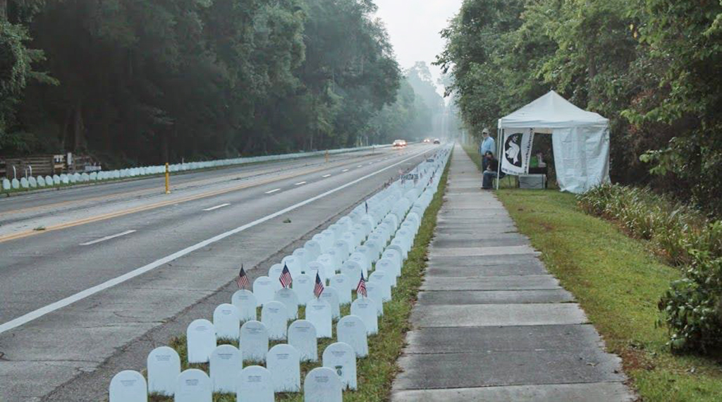 memorial mile display on 8th avenue