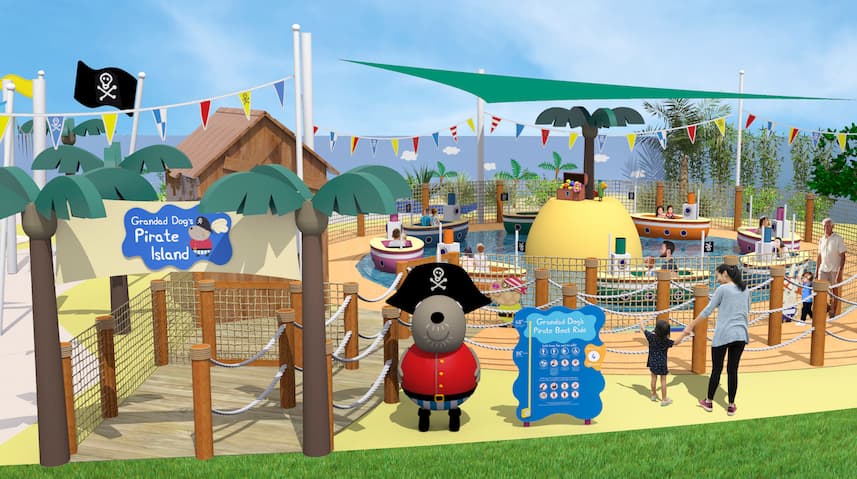 Rendering of Gradad Dog's Pirate Island Boat Ride