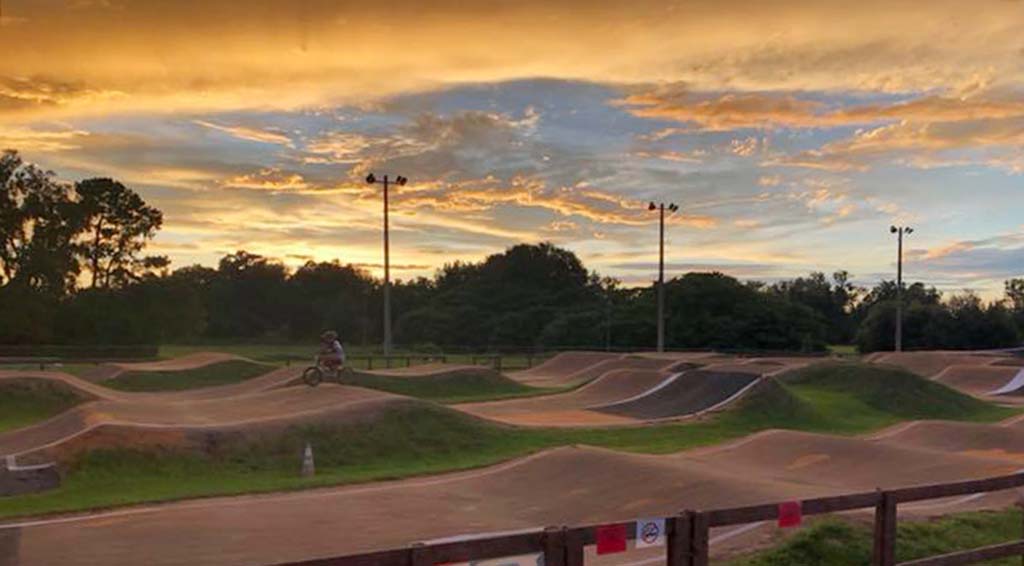 bmx track at sunset