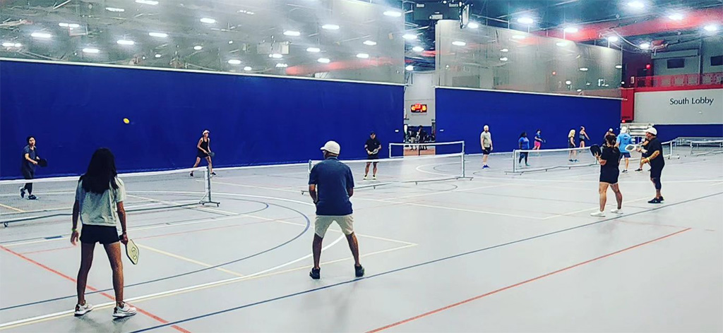 people playing pickleball