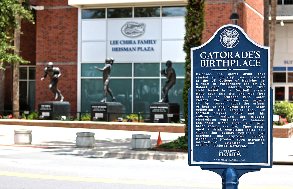 sign describing gatorade's birthplace