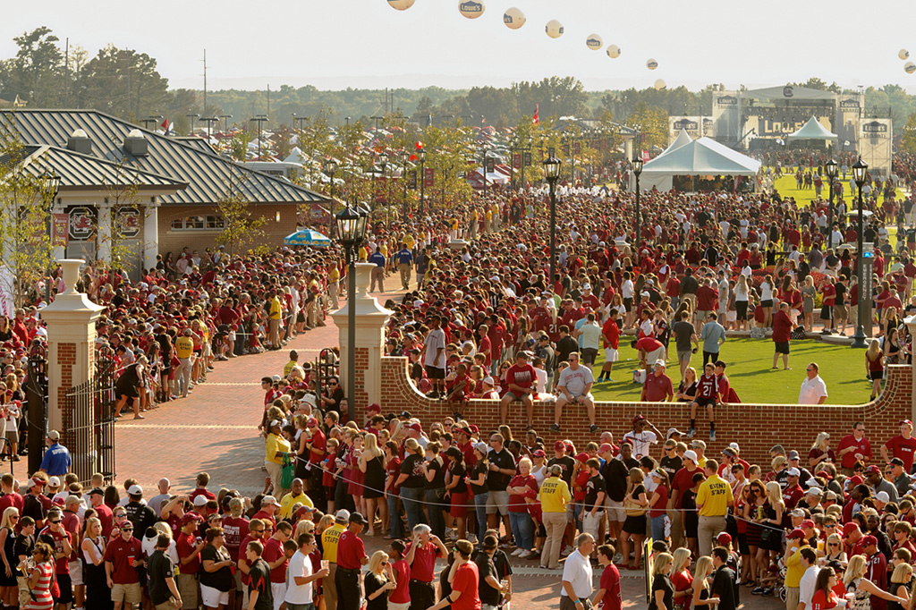 crowd of football fans in South Carolina