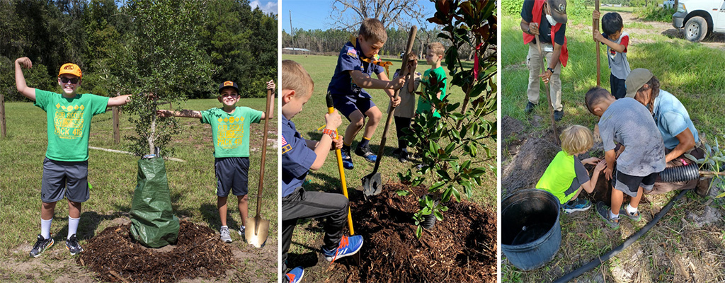 kids planting trees