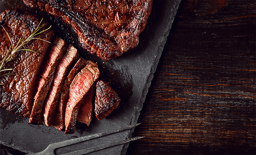 sliced steak