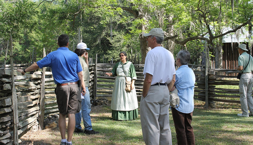 people on a tour at dudley farm