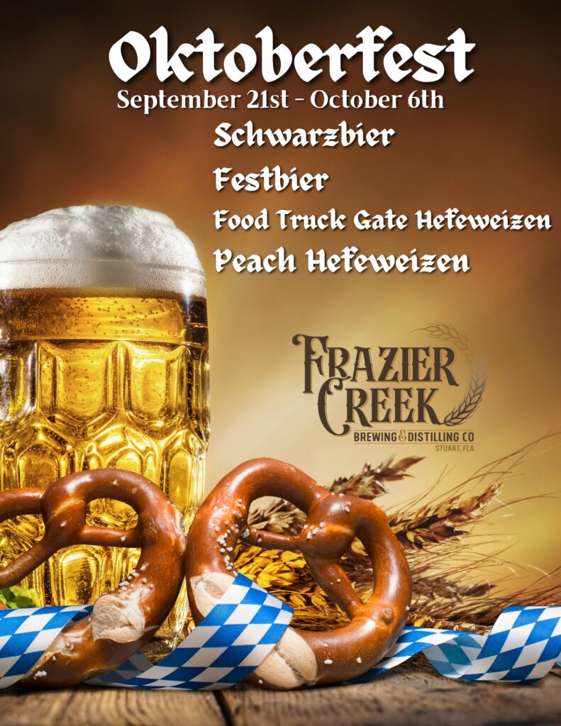 Oktoberfest flyer at Frazier Creek from September 21 through October 6.